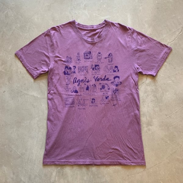 画像1: 【S】Agnes Varda アニエス・ヴァルダ プリントTシャツ パープル 薄紫■アメリカ古着 映画監督 ムービー レディース (1)