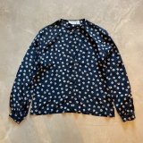 画像: 【Ladies】Liz Claiborne 長袖シルクシャツ ネイビー 紺 総柄■ビンテージ オールド レトロ アメリカ古着 レディース 90s リズ ブラウス