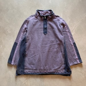 画像: 【XL】fat face ハーフジップ 鹿の子 トップス ナス紺■ビンテージ オールド 古着 コットン 裏起毛スウェット