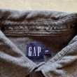 画像3: 【M/L】GAP マチ付き 片ポケ 長袖シャツ グレー 無地■アメリカ古着 ギャップ ライトネルシャツ (3)