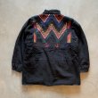 画像9: 【S/M】グアテマラ製 ハンドメイド ジップアップ ジャケット 黒×総柄 切替■ビンテージ レトロ アメリカ古着 民族 エスニック ラグ (9)