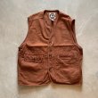 画像1: 【L/XL】LEGAL JEANS ブラウンデニム ベスト 茶色■ビンテージ オールド アメリカ古着 ビッグサイズ バックポケット (1)