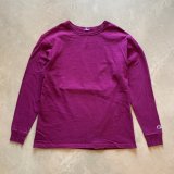 画像: 【M】champion オールコットン 長袖Tシャツ パープル 紫 無地■アメリカ古着 ロンT チャンピオン