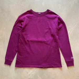 画像: 【M】champion オールコットン 長袖Tシャツ パープル 紫 無地■アメリカ古着 ロンT チャンピオン