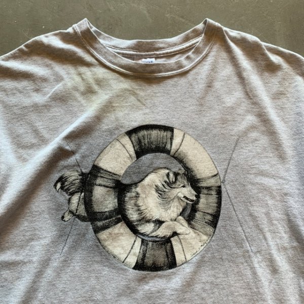 画像2: 【L】難有り シェットランドシープドッグ 犬 プリントTシャツ ライトグレー■ビンテージ オールド アメリカ古着 シェルティ 動物 (2)