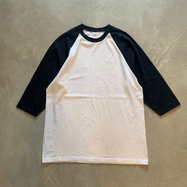 画像1: 【L】2000s anvil ミントコンディション ラグランTシャツ 白×黒■ビンテージ アメリカ古着 アンビル コットン ベースボール 無地 No.2 (1)