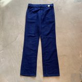 画像: 【W31】イタリア シャモアクロス ワークパンツ ネイビー ブルー 紺■ビンテージ オールド ヨーロッパ古着 ユーロワーク フランネル