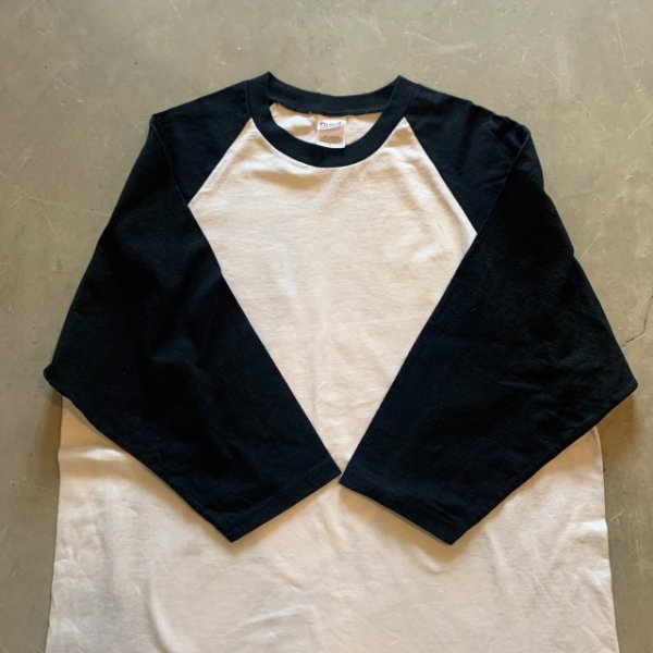 画像4: 【L】2000s anvil ミントコンディション ラグランTシャツ 白×黒■ビンテージ アメリカ古着 アンビル コットン ベースボール 無地 No.2 (4)