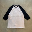 画像1: 【L】2000s anvil ミントコンディション ラグランTシャツ 白×黒■ビンテージ アメリカ古着 アンビル コットン ベースボール 無地 No.1 (1)