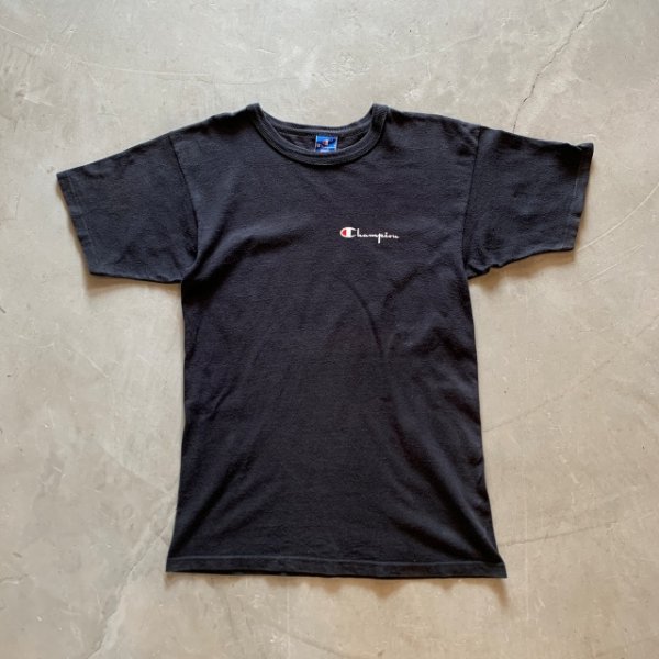 画像1: 【XS/S or Ladies】USA製 Champion 両面プリントTシャツ ブラック 黒■ビンテージ オールド アメリカ古着 90s チャンピオン コットン (1)