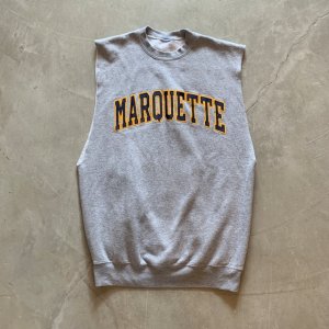 画像: 【M/L】MARQUETTE カットオフ スウェット ライトグレー■ビンテージ オールド アメリカ古着 トレーナー ベスト カレッジ