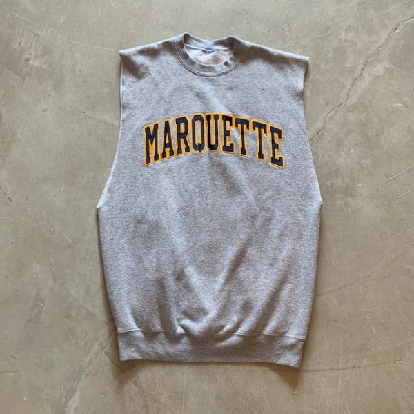 画像1: 【M/L】MARQUETTE カットオフ スウェット ライトグレー■ビンテージ オールド アメリカ古着 トレーナー ベスト カレッジ (1)