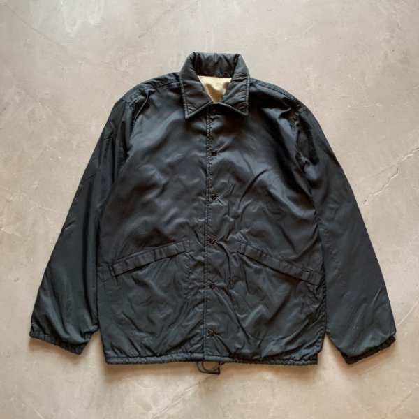 画像2: 【M】潜水服 ヘルメット ワッペン付き ナイロン コーチジャケット ブラック 黒■ビンテージ オールド アメリカ古着 裏地付き 70s/80s (2)