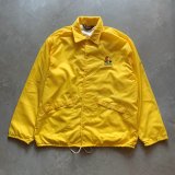 画像: 【L/XL】80s USA製 Sunkist 刺繍 ナイロン コーチジャケット 黄色■ビンテージ オールド アメリカ古着 裏地付き サンキストオレンジ