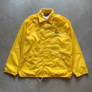 画像: 【L/XL】80s USA製 Sunkist 刺繍 ナイロン コーチジャケット 黄色■ビンテージ オールド アメリカ古着 裏地付き サンキストオレンジ