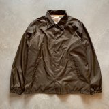 画像: 【L/XL】USA製 AUBURN ナイロン コーチジャケット 茶色 無地■ビンテージ オールド レトロ アメリカ古着 裏地付き 80s/90s