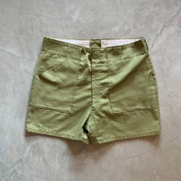 画像1: 【W34】70s BSA ボーイスカウト ショートパンツ オリーブ 緑■ビンテージ オールド レトロ アメリカ古着 ショーツ ベイカータイプ (1)