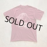 画像: 【M】90s UNKNOWN 犬 プリントTシャツ えんじ 赤紫■ビンテージ オールド アメリカ古着 シングルステッチ コットン ブルドッグ 動物