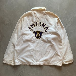 画像: 【M/L】難有り 80s USA製 フリーメイソン チェーン刺繍 ナイロン コーチジャケット 白■ビンテージ アメリカ古着 シュライン 秘密結社