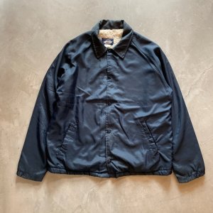 画像: 【L/XL】USA製 TOWNCRAFT 裏ボア ナイロン コーチジャケット ネイビー 紺無地■ビンテージ オールド アメリカ古着 80s/90s タウンクラフト