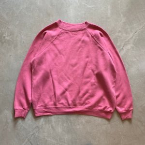 画像: 【M/L】80s-90s UNKNOWN ラグランスウェット ピンク 無地■ビンテージ オールド アメリカ古着 USA製 トレーナー レディース