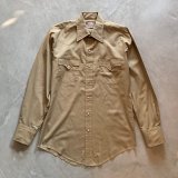 画像: 【M】70s Western Fashions 長袖ウエスタンシャツ ベージュ 無地■ビンテージ オールド アメリカ古着 カウボーイ スナップボタン