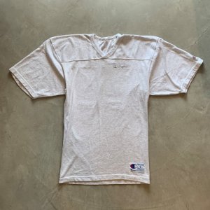 画像: 【L】90s USA製 Champion Vネック フットボールTシャツ ライトグレー■ビンテージ オールド アメリカ古着 チャンピオン コットン