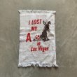 画像1: 【45cm×29cm】I LOST MY A☆ in Las Vegas ハンドタオル 白■ビンテージ アンティーク レトロ インテリア ロバ ラスベガス タペストリー (1)