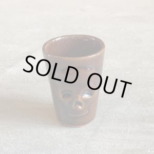 画像: 【5.0cm】50s スカル ショットグラス セラミック■ビンテージ アンティーク アメリカ雑貨 インテリア デカンタ ドクロ JAPAN お猪口