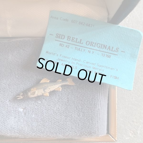 画像3: 【2.2cm】SID BELL ORIGINALS シルバー ブラックバス ピンズ ■ビンテージ アンティーク アート アクセサリー ハンドメイド 手彫り (3)