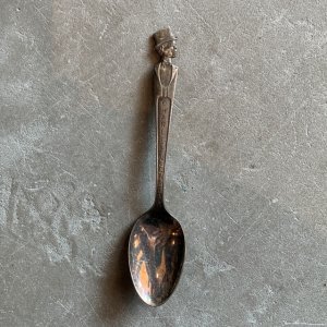 画像: 【15.3cm】チャーリーマッカーシー シルバープレート スプーン■ビンテージ アンティーク アメリカ雑貨 40s 腹話術 ドール No.1