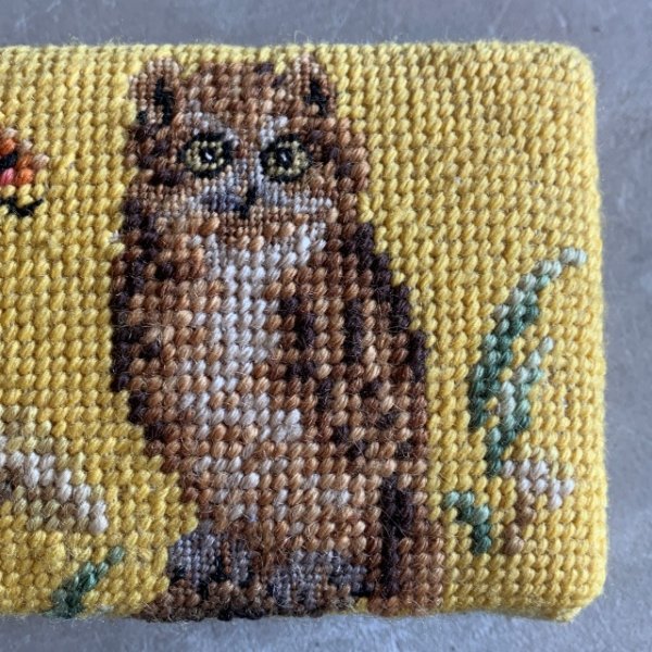画像8: 【9.8cm×20.0cm×7.2cm】70s フクロウ×キノコ クロスステッチ ピンクッション 重し■ビンテージ アンティーク インテリア アメリカ雑貨 (8)