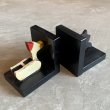 画像3: 【12.0cm】昭和レトロ TAMAYA 木製 本立て ブックエンド セット■ビンテージ アンティーク インテリア 雑貨 アホル (3)