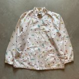 画像: 【L/XL】Christopher&Banks 昆虫柄 フルジップ コットンジャケット 白■ビンテージ オールド アメリカ古着 総柄 蝶々 トンボ テントウムシ