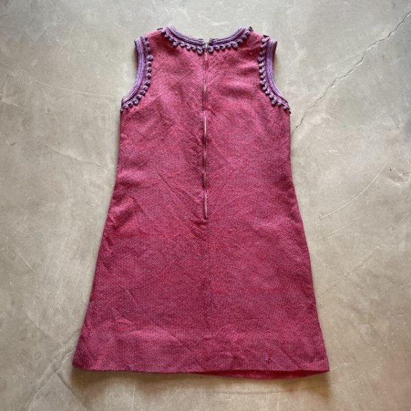 画像2: 【Ladies】KOUROS ウール ノースリーブ ニットワンピース パープル 紫■ビンテージ オールド レトロ アメリカ古着 レディース 70s (2)