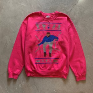 画像: 【M】GILDAN プリントスウェット ピンク■アメリカ古着 ギルダン トレーナー おじさん 人物