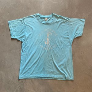 画像: 【L/XL】80s USA製 GIDDYUPPIE ヤッピー 馬 プリントTシャツ 水色■ビンテージ オールド アメリカ古着 シングルステッチ