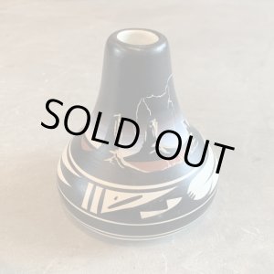 画像: 【12.5cm】ナバホ族 ハンドペイント フラワーベース■ビンテージ アンティーク インテリア アメリカ雑貨 陶器 花瓶 ネイティブアメリカン