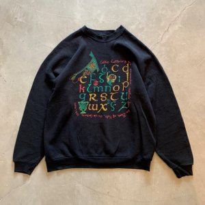 画像: 【XL】80s-90s アイルランド ケルティックレタリング プリントスウェット ブラック 黒■ビンテージ オールド アメリカ古着 トレーナー