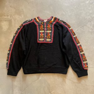 画像: 【Ladies】メキシコ製 Manos Mexicans 刺繍入り ドルマンスリーブ アクリルセーター 黒■ビンテージ アメリカ古着 レディース ニット