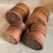 画像6: 【20.0cm】ラタン ラウンド 蓋付きバスケット 4個セット■ビンテージ アンティーク アジアン雑貨 籐編み 収納ボックス (6)