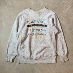 画像: 【L】90s College House リバースウィーブタイプ カレッジプリントスウェット ライトグレー■ビンテージ アメリカ古着 USA製 トレーナー