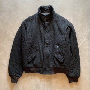 画像: 【L/XL】メンバーズオンリー ウールジャケット 中綿入り ダークグレー■ビンテージ オールド レトロ アメリカ古着 ブルゾン ハイネック