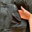 画像4: 【L/XL】メンバーズオンリー ウールジャケット 中綿入り ダークグレー■ビンテージ オールド レトロ アメリカ古着 ブルゾン ハイネック (4)