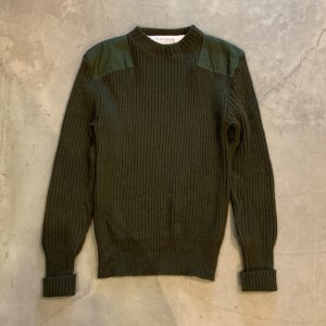 画像: 【L】DSCP ウール コマンドセーター ニット オリーブ■ビンテージ オールド レトロ アメリカ古着 ミリタリー 米軍 エルボーパッチ