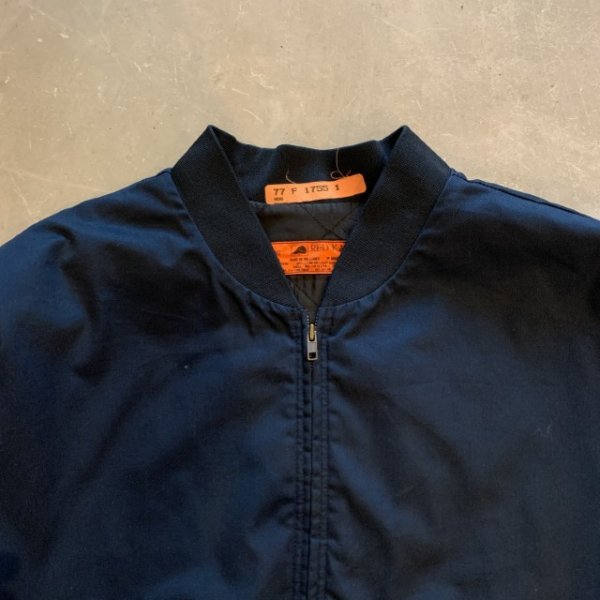 画像2: 【4XL】RED KAP ジップアップ ワークジャケット ネイビー 今無地■ビンテージ オールド アメリカ古着 レッドキャップ ビッグサイズ MA-1 (2)
