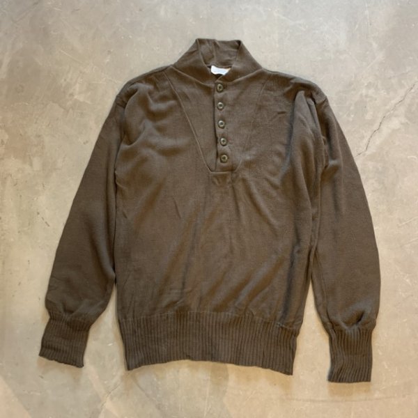 画像1: 【XL】90s 米軍実物 5ボタン ヘンリーネック アクリルセーター OD■ビンテージ アメリカ古着 ニット ミリタリー US ARMY No.3 (1)