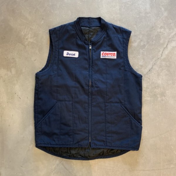画像1: 【L/XL】メキシコ製 RED KAP コストコ 中綿キルティングベスト ネイビー■ビンテージ アメリカ古着 レッドキャップ ワーク ジップアップ (1)