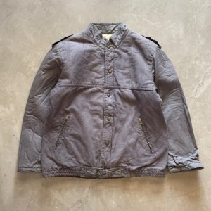 画像: 【L】DIER 裏ボア スタンドカラー ジャケット グレー■ビンテージ ヨーロッパ古着 ワークウェア ジップアップ エポレット
