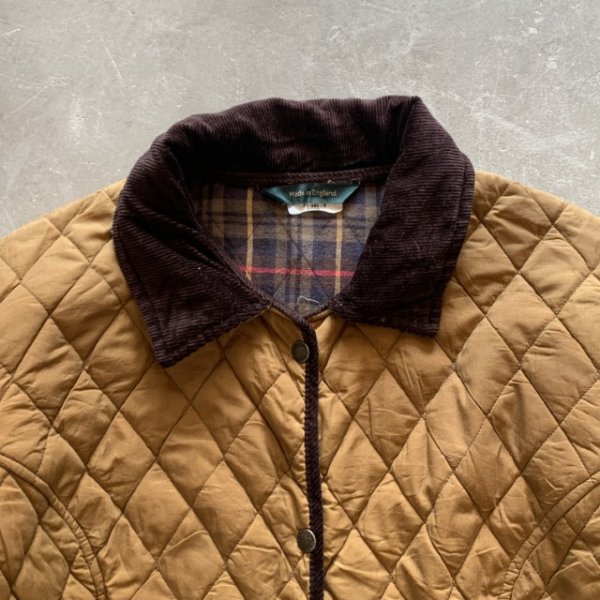 画像2: 【M/L】イングランド製 Oxford Blue オイルド キルティングジャケット ブラウン 茶■ビンテージ ヨーロッパ古着 ハーフ丈 (2)